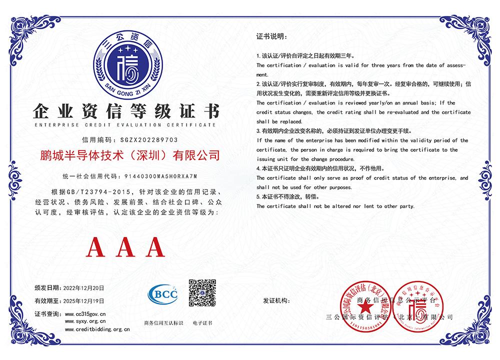 Chứng nhận cấp độ tín dụng doanh nghiệp AAA Chứng nhận cấp độ tín dụng doanh nghiệp AAA