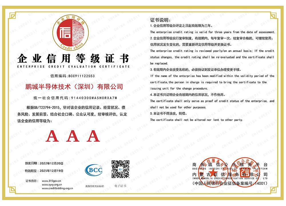 Chứng nhận cấp độ tín dụng doanh nghiệp AAA Chứng nhận cấp độ tín dụng doanh nghiệp AAA